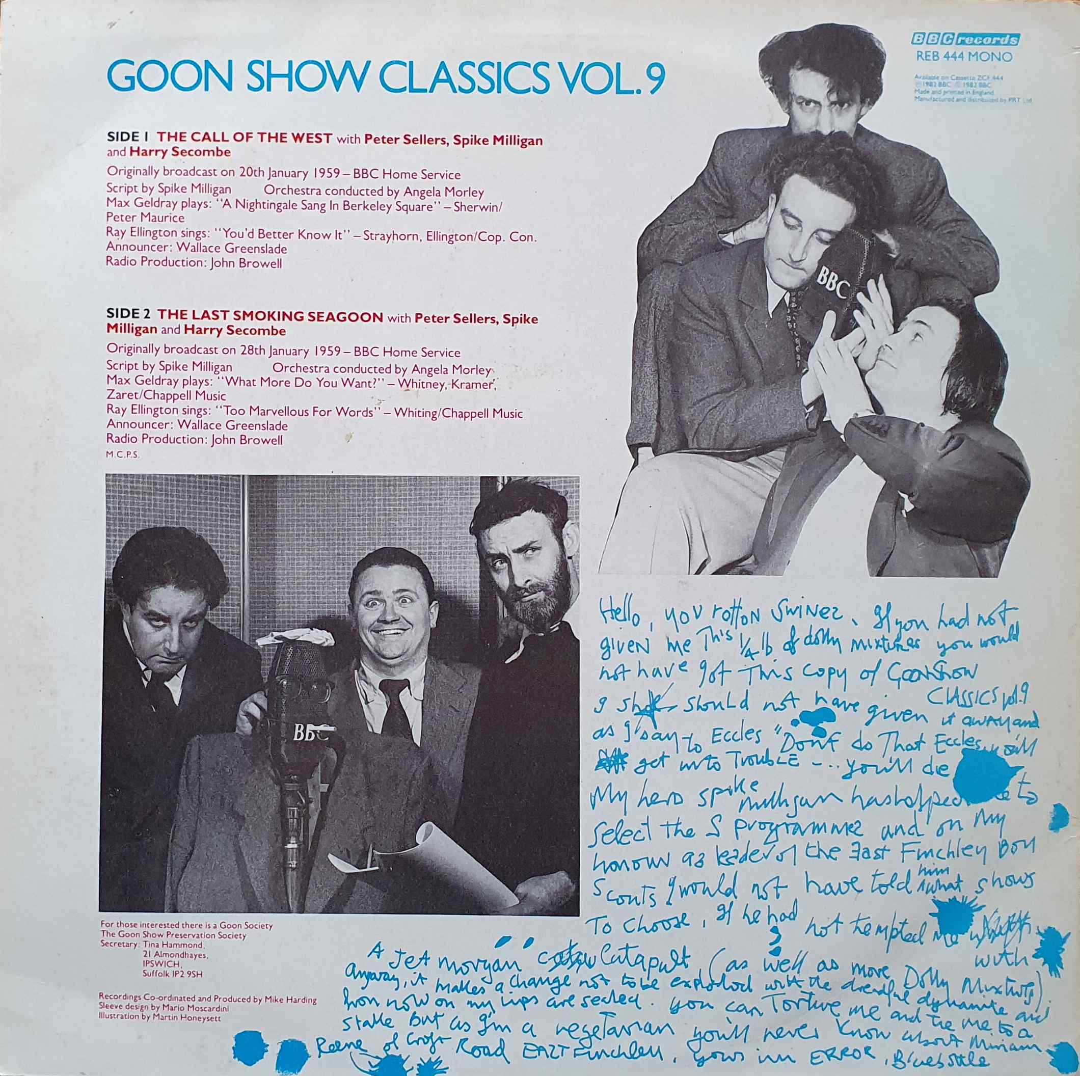 Picture of REB 444 Goon show classics - Volume 9 by artist Spike Milligan from the BBC records and Tapes library